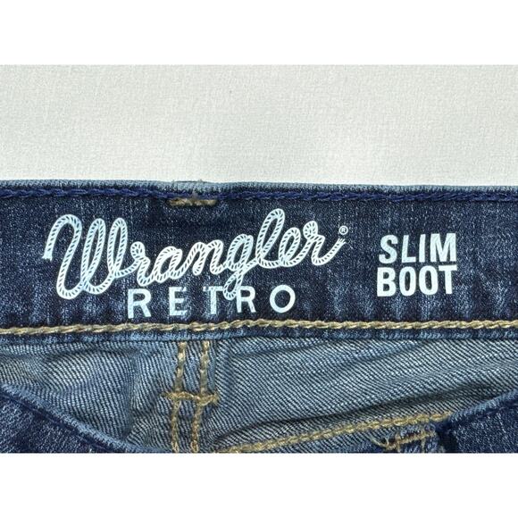 Wrangler Retro Men's Slim Boot Blue Denim Jeans - Size 30x34 (30x32.5) - Picture 4 of 5